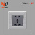 Bộ ổ cắm 3 chấu đa năng và ổ cắm 2 chấu cổ điển S2 series MÀU XÁM - C1B233