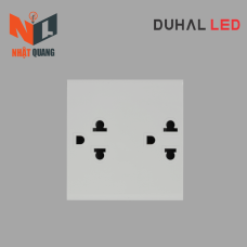 Hai ổ cắm 3 chấu Saturn K size L MÀU TRẮNG - S1B043