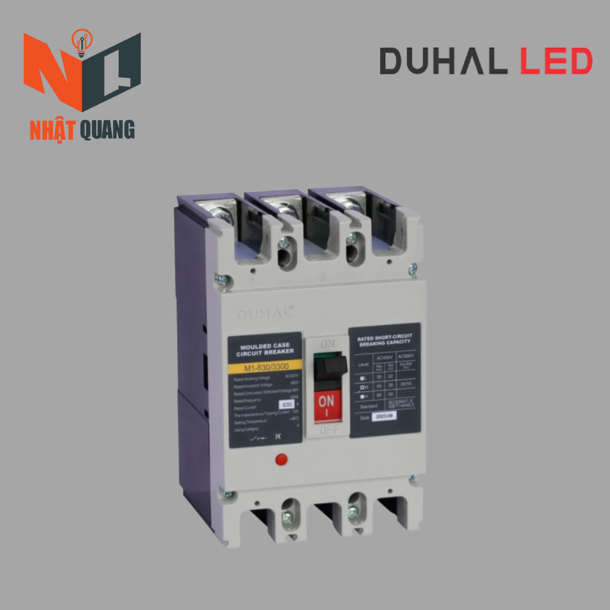 K8 series MCCB 3P 630A, 65kA - K8D3-630