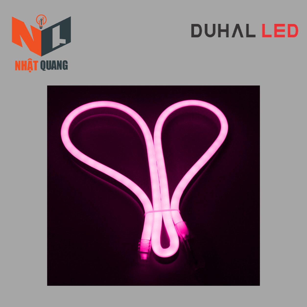 LED DÂY KIỂU NEON BẺ GÓC HAI CHIỀU ÁNH SÁNG HỒNG 6W/M - NEH01