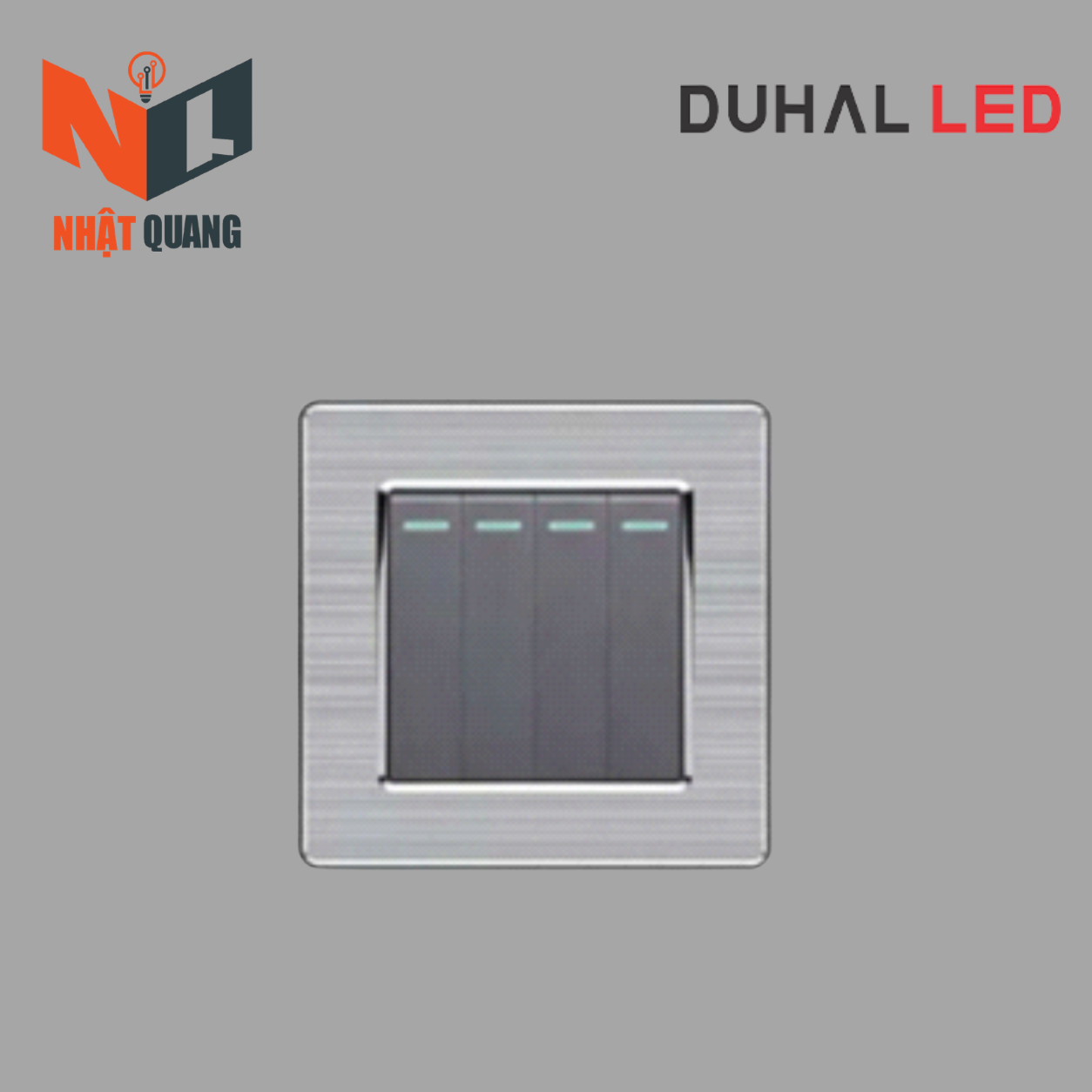Bộ công tắt 4 nút nhấn 1 chiều cổ điển S2 series MÀU XÁM - C1A431