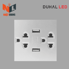 Hai ổ cắm 3 chấu & USB Saturn K size L MÀU TRẮNG - S1B063