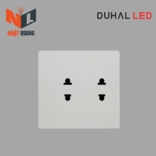 Hai ổ cắm 2 chấu Saturn K size L MÀU TRẮNG - S1B023