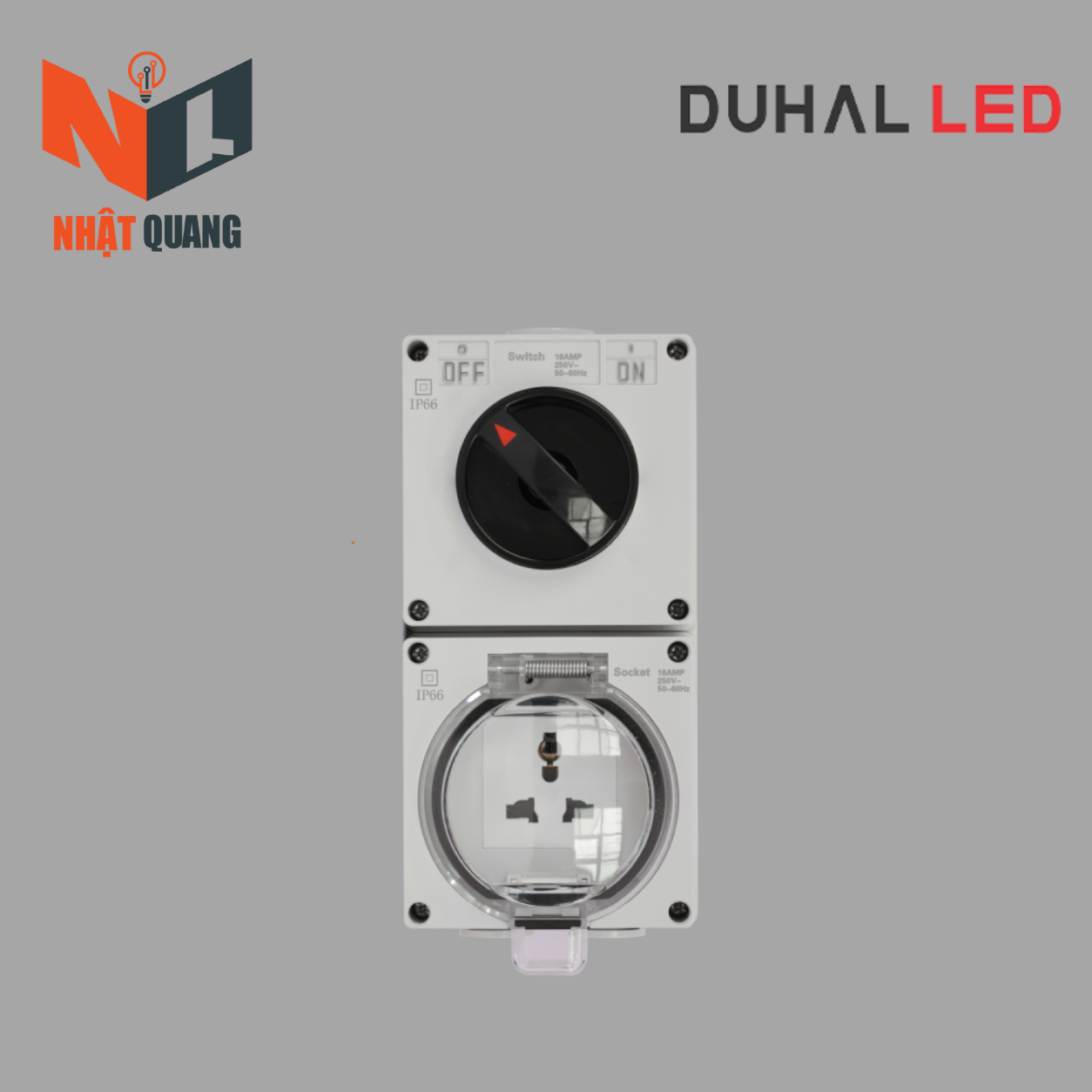 Ổ cắm đa năng và công tắc xoay chống thấm ip66 us màu trắng - K1V105