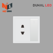 Bộ ổ cắm 2 chấu và công tắc 1 nút nhấn 1 chiều cổ điển S1 series MÀU TRẮNG - C1B324