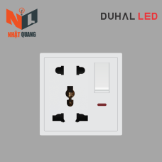 Bộ ổ cắm 3 chấu đa năng và ổ cắm 2 chấu có công tắc, đèn báo cổ điển S1 series MÀU TRẮNG - C1B326