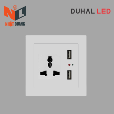 Bộ ổ cắm 3 chấu đa năng và 2 cổng USB cổ điển S1 series MÀU TRẮNG - C1B427