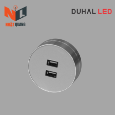Bộ ổ cắm cao cấp (Aluminum + Acrylic) 2 cổng USB Màu trắng - M1B642
