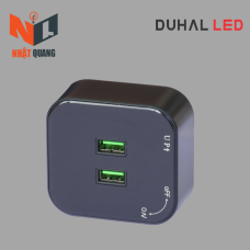 Bộ ổ cắm cao cấp dạng vuông (PC + Acrylic) 2 cổng USB Màu trắng - M1B662