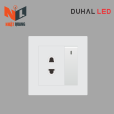 Bộ ổ cắm 2 chấu và công tắc 1 nút nhấn 1 chiều cổ điển K series MÀU TRẮNG - C1B314