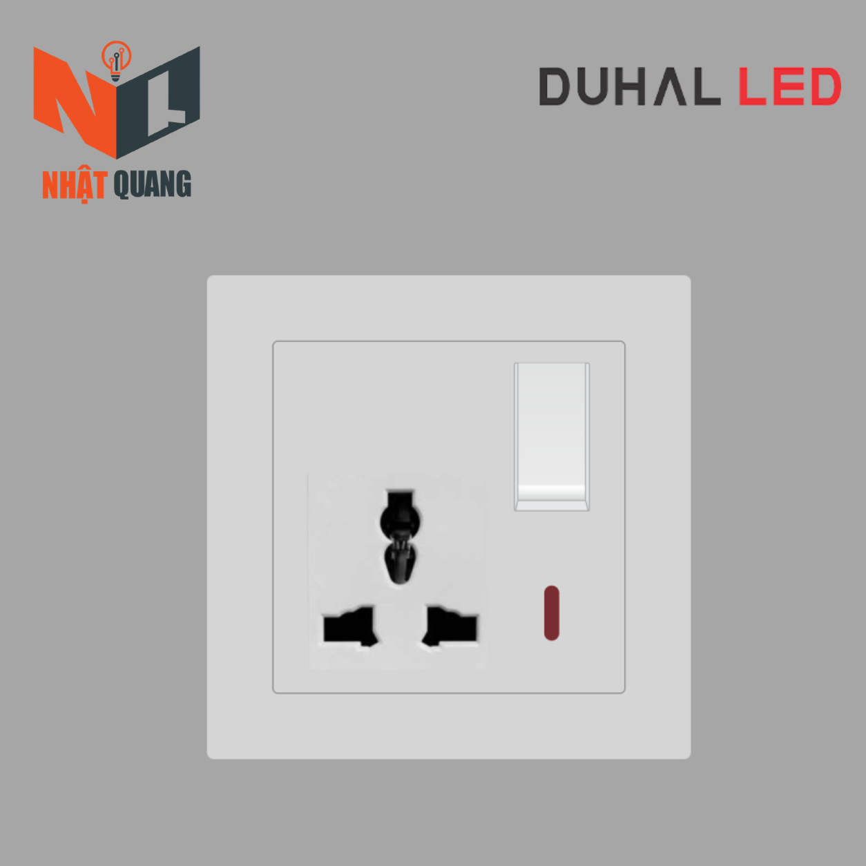 Bộ ổ cắm 3 chấu đa năng có công tắc và đèn báo cổ điển K series MÀU TRẮNG - C1B315