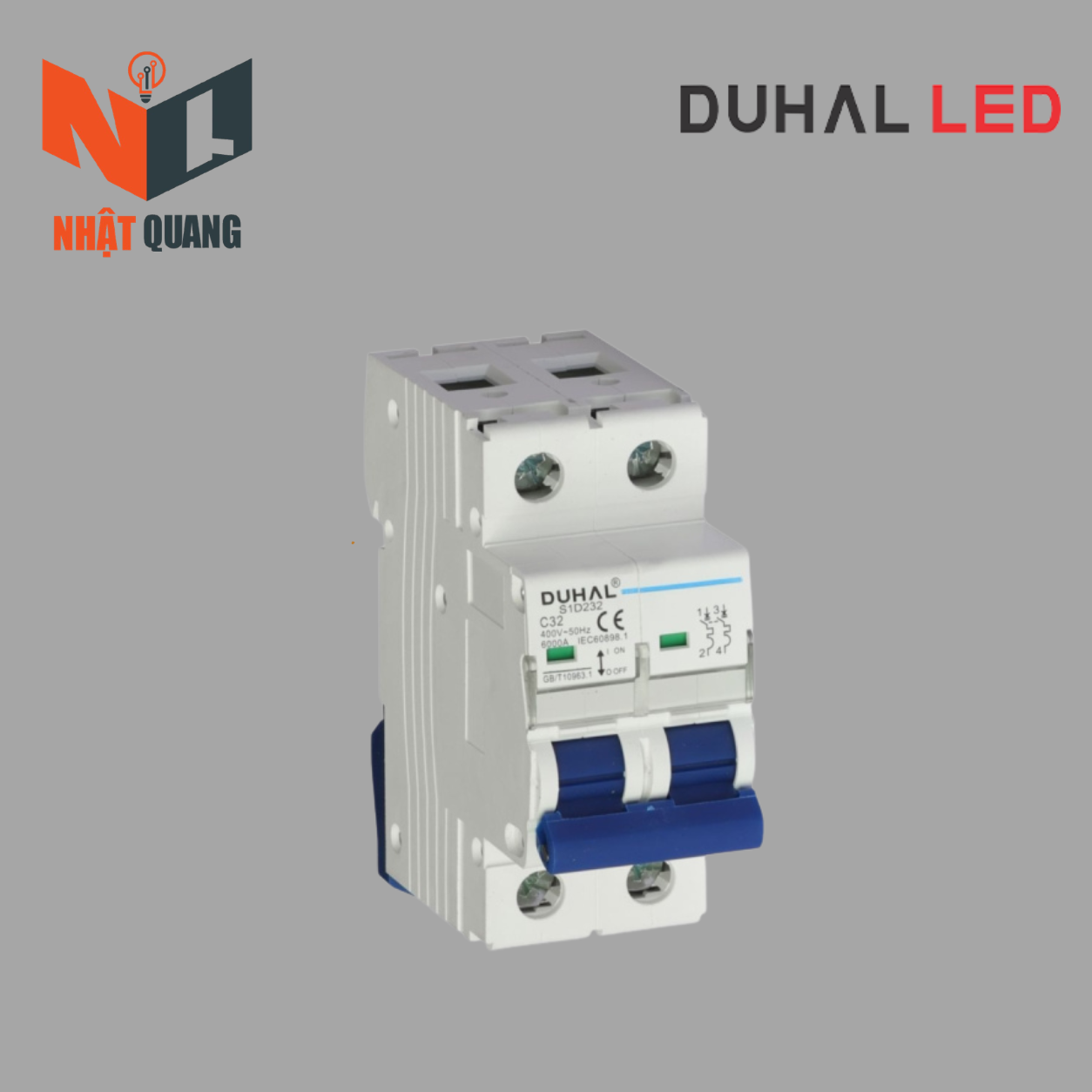 MCB 2 CỰC 32A/6kA - S1D232