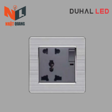 Bộ ổ cắm 3 chấu đa năng và ổ cắm 2 chấu có công tắc, đèn báo cổ điển S2 series MÀU XÁM - C1B336