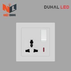Bộ ổ cắm 3 chấu đa năng có công tắc và đèn báo cổ điển S1 series MÀU TRẮNG - C1B325