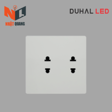 Hai ổ cắm 2 chấu Saturn S size L MÀU TRẮNG - S1B026