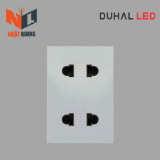 Hai ổ cắm 2 chấu Saturn S size M MÀU TRẮNG - S1B025