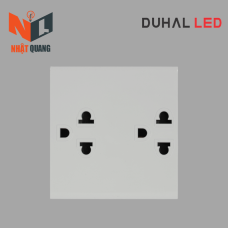 Hai ổ cắm 3 chấu Saturn S size L MÀU TRẮNG - S1B046