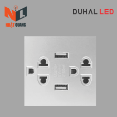 Hai ổ cắm 3 chấu & USB Saturn S size L MÀU TRẮNG - S1B066