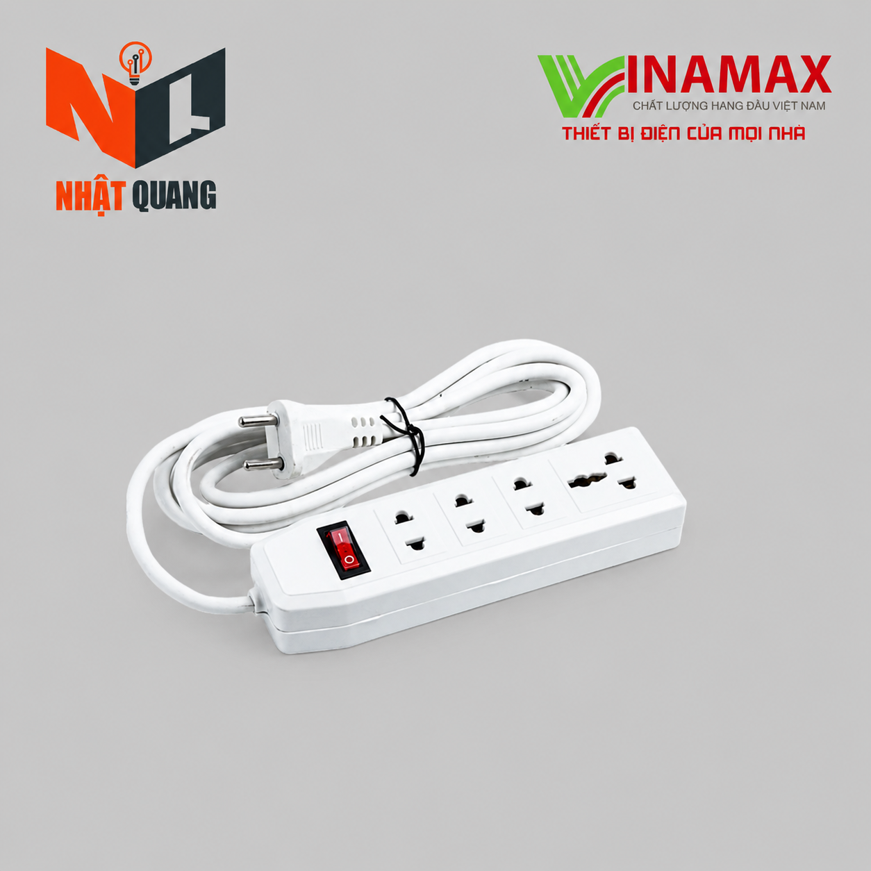 Ổ CẮM 4 LỖ TRẮNG CÓ CÔNG TẮC T415