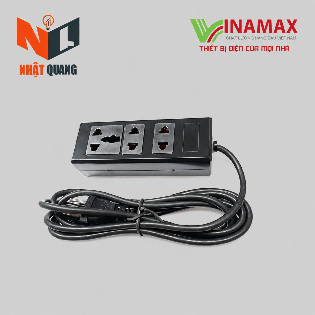 Ổ CẮM 3 LỖ ĐEN KHÔNG CÔNG TẮC Đ305