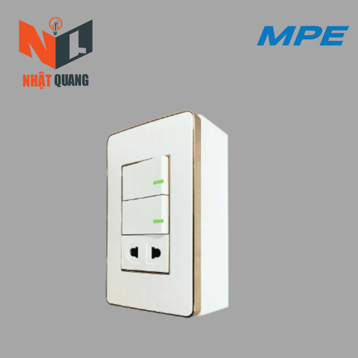 BỘ CÔNG TẮC Ổ CẮM ĐƠN VIỀN VÀNG A60B11U2GV (VẶN VÍT)