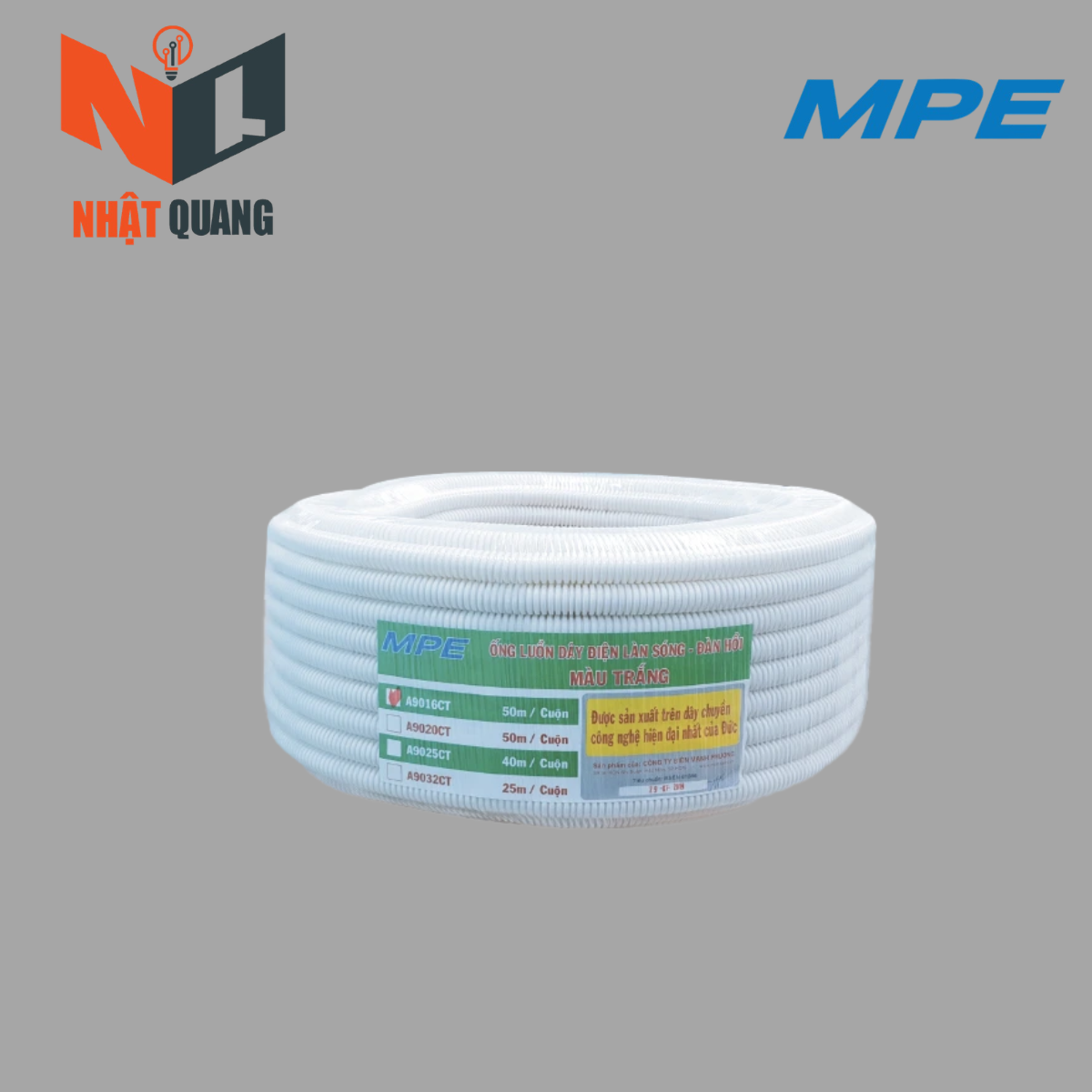 ỐNG LUỒN ĐÀN HỒI MÀU TRẮNG Ø16mm A9016 CT